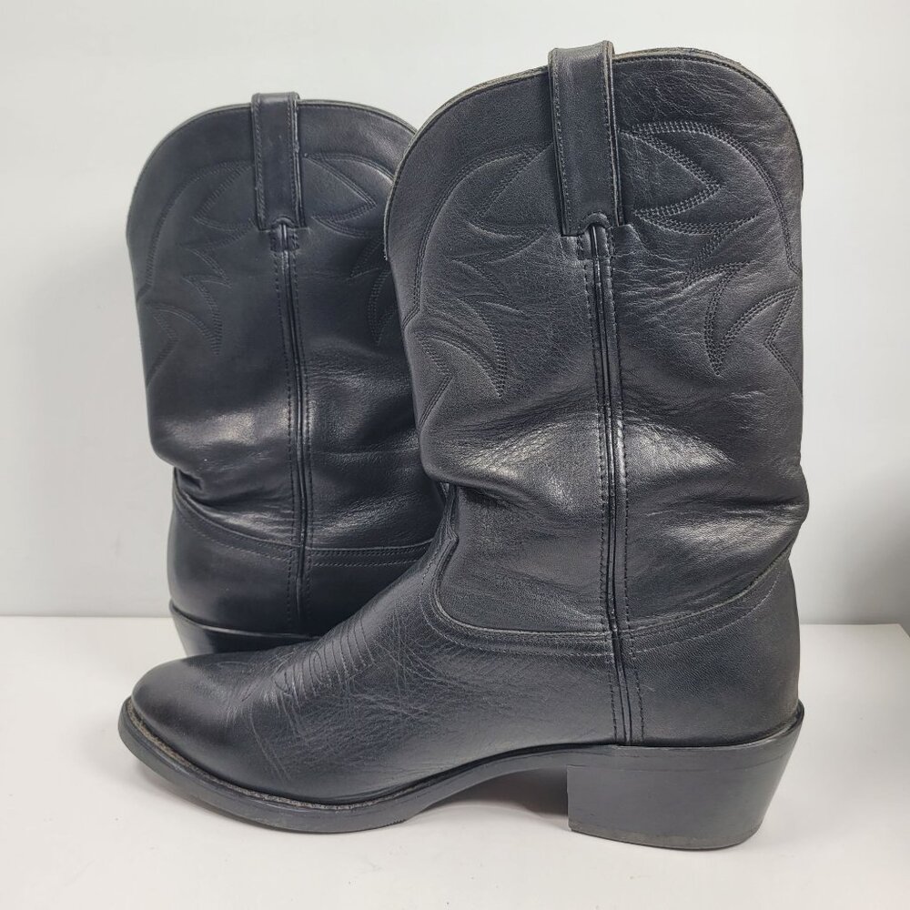 Vintage Durango TR760 Men's Black Leather Cowboy Boots US Size 12EE - Picture 6 of 12